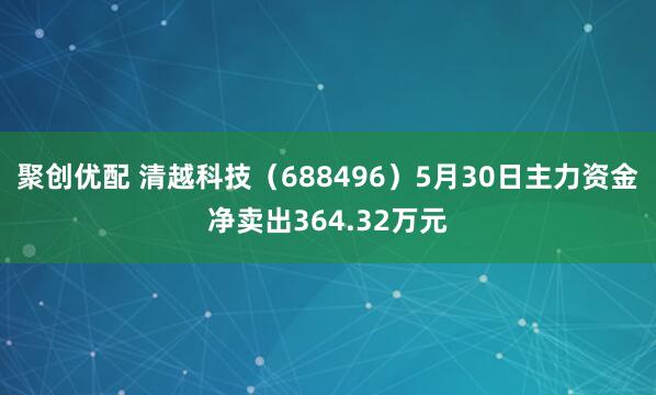 聚创优配 清越科技（688496）5月30日主力资金净卖出364.32万元