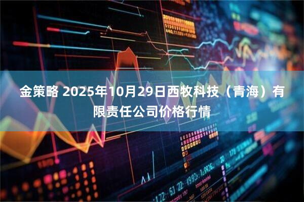 金策略 2025年10月29日西牧科技（青海）有限责任公司价格行情